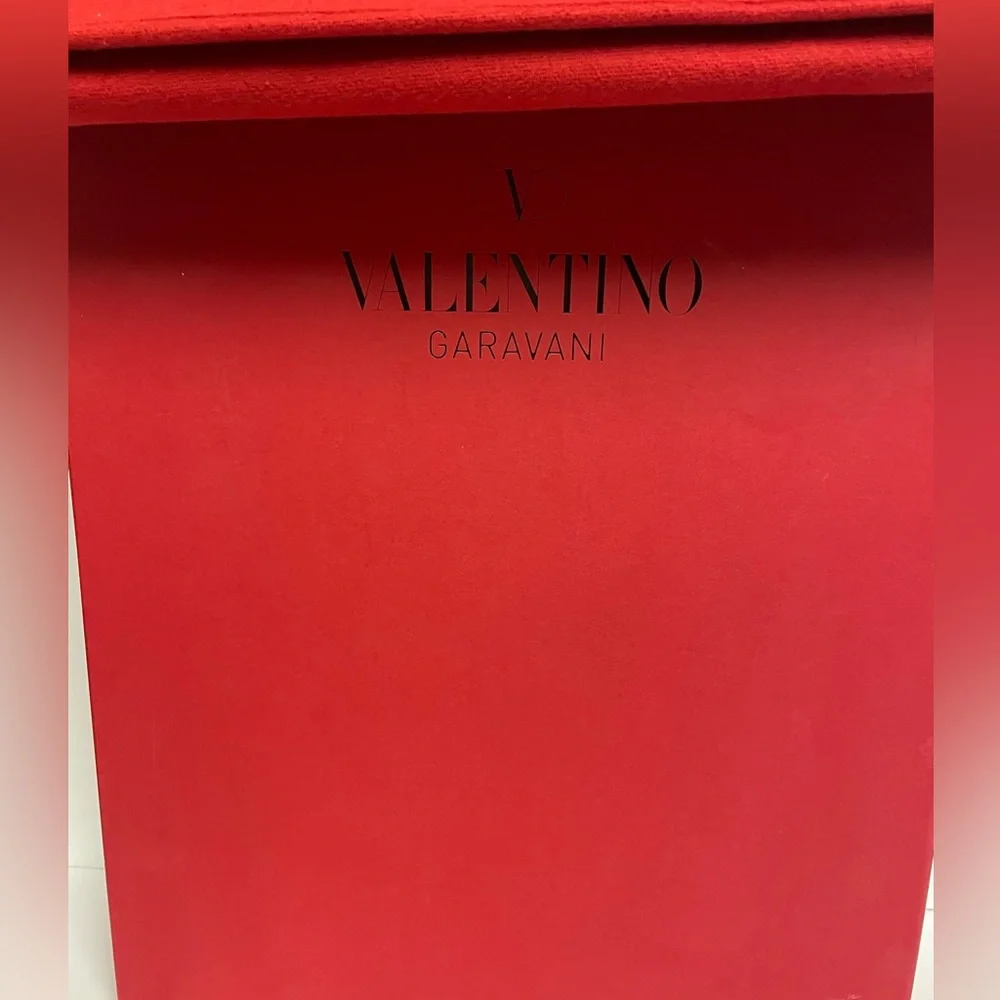Valentino Garavani tall flat rain boots red flowers 38